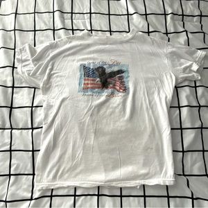 White graphic tee